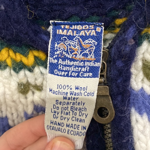 🧸 Vintage Tejidos Imalaya 100% Wool Sweater Zip Up Jacket 🧸 - Picture 4 of 5